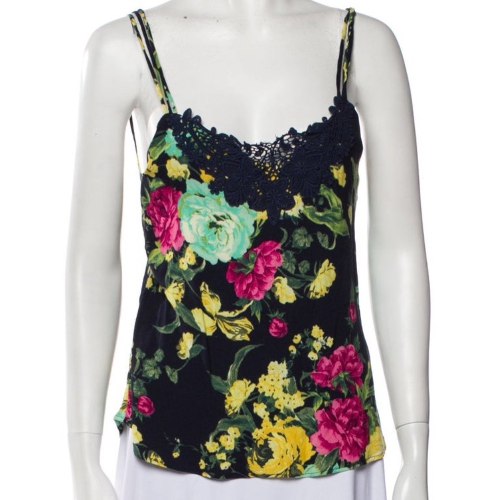FARM Rio Pink and Yellow Bustier Camisole Top Petite
